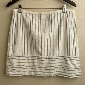 Madewell Cotton Linen Blend Striped Skirt Size 10